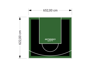 41M2/622X652CM CZARNO-ZIELONE BOISKO DO KOSZYKÓWKI SPEEDSPORT HEXA POWER PRO
