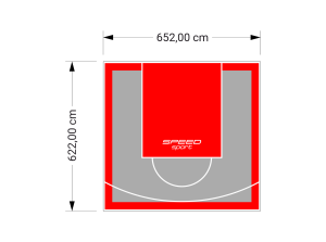 41M2/622X652CM SZARO-CZERWONE BOISKO DO KOSZYKÓWKI SPEEDSPORT HEXA POWER PRO