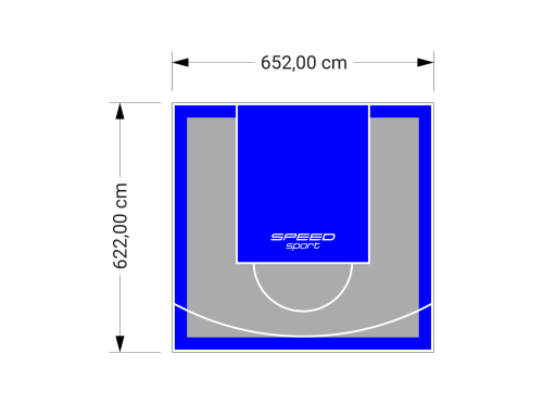 41M2/622X652CM SZARO-NIEBIESKIE BOISKO DO KOSZYKÓWKI SPEEDSPORT HEXA POWER PRO