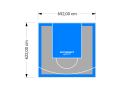 41M2/622X652CM SZARO-BŁĘKITNE BOISKO DO KOSZYKÓWKI SPEEDSPORT HEXA POWER PRO