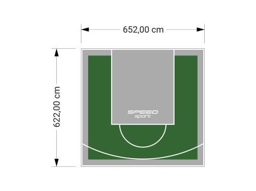 41M2/622X652CM ZIELONO-SZARE BOISKO DO KOSZYKÓWKI SPEEDSPORT HEXA POWER PRO