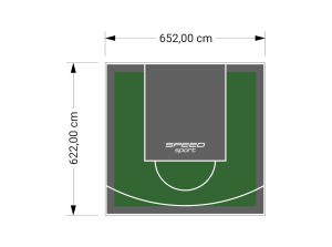 41M2/622X652CM ZIELONO-GRAFITOWE BOISKO DO KOSZYKÓWKI SPEEDSPORT HEXA POWER PRO