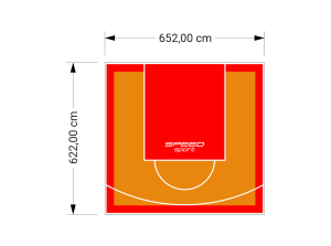 41M2/622X652CM POMARAŃCZOWO-CZERWONE BOISKO DO KOSZYKÓWKI SPEEDSPORT HEXA POWER PRO