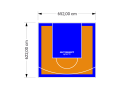 41M2/622X652CM POMARAŃCZOWO-NIEBIESKIE BOISKO DO KOSZYKÓWKI SPEEDSPORT HEXA POWER PRO