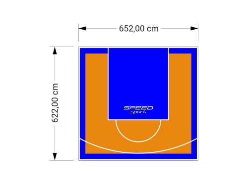 41M2/622X652CM POMARAŃCZOWO-NIEBIESKIE BOISKO DO KOSZYKÓWKI SPEEDSPORT HEXA POWER PRO