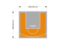41M2/622X652CM POMARAŃCZOWO-SZARE BOISKO DO KOSZYKÓWKI SPEEDSPORT HEXA POWER PRO