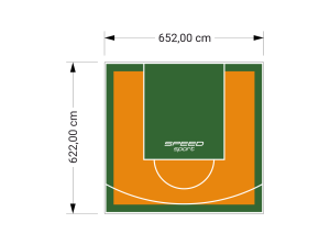 41M2/622X652CM POMARAŃCZOWO-ZIELONE BOISKO DO KOSZYKÓWKI SPEEDSPORT HEXA POWER PRO