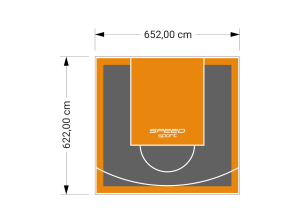 41M2/622X652CM GRAFITOWO-POMARAŃCZOWE BOISKO DO KOSZYKÓWKI SPEEDSPORT HEXA POWER PRO