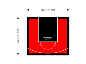 43M2/622X683CM CZERWONO-CZARNE BOISKO DO KOSZYKÓWKI SPEEDSPORT HEXA POWER PRO