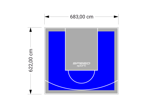 43M2/622X683CM NIEBIESKO-SZARE BOISKO DO KOSZYKÓWKI SPEEDSPORT HEXA POWER PRO