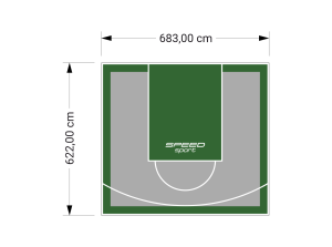 43M2/622X683CM SZARO-ZIELONE BOISKO DO KOSZYKÓWKI SPEEDSPORT HEXA POWER PRO