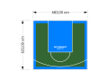 43M2/622X683CM ZIELONO-BŁĘKITNE BOISKO DO KOSZYKÓWKI SPEEDSPORT HEXA POWER PRO