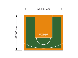 43M2/622X683CM ZIELONO-POMARAŃCZOWE BOISKO DO KOSZYKÓWKI SPEEDSPORT HEXA POWER PRO