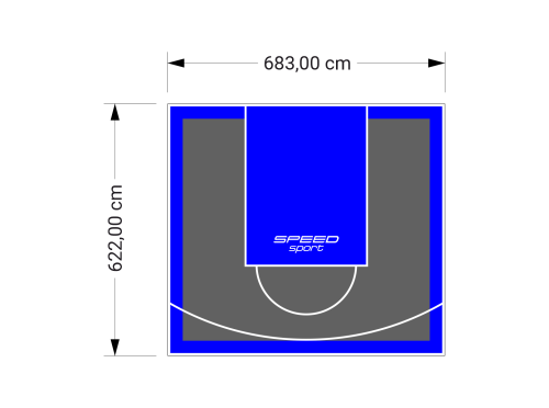43M2/622X683CM GRAFITOWO-NIEBIESKIE BOISKO DO KOSZYKÓWKI SPEEDSPORT HEXA POWER PRO