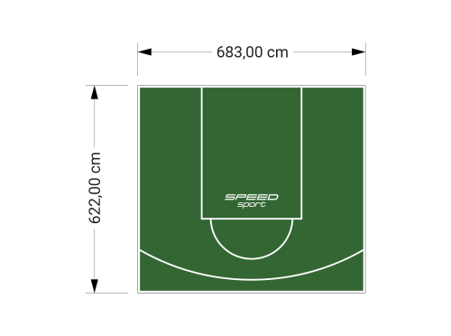 43M2/622X683CM ZIELONE BOISKO DO KOSZYKÓWKI SPEEDSPORT HEXA POWER PRO