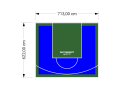 44M2/622X713CM NIEBIESKO-ZIELONE BOISKO DO KOSZYKÓWKI SPEEDSPORT HEXA POWER PRO