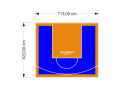 44M2/622X713CM NIEBIESKO-POMARAŃCZOWE BOISKO DO KOSZYKÓWKI SPEEDSPORT HEXA POWER PRO