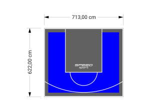 44M2/622X713CM NIEBIESKO-GRAFITOWE BOISKO DO KOSZYKÓWKI SPEEDSPORT HEXA POWER PRO