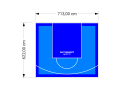 44M2/622X713CM BŁĘKITNO-NIEBIESKIE BOISKO DO KOSZYKÓWKI SPEEDSPORT HEXA POWER PRO