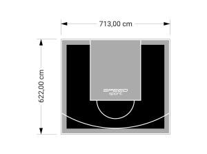 44M2/622X713CM CZARNO-SZARE BOISKO DO KOSZYKÓWKI SPEEDSPORT HEXA POWER PRO