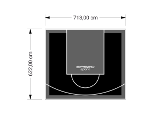 44M2/622X713CM CZARNO-GRAFITOWE BOISKO DO KOSZYKÓWKI SPEEDSPORT HEXA POWER PRO