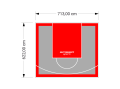 44M2/622X713CM SZARO-CZERWONE BOISKO DO KOSZYKÓWKI SPEEDSPORT HEXA POWER PRO