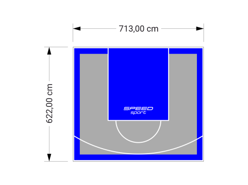 44M2/622X713CM SZARO-NIEBIESKIE BOISKO DO KOSZYKÓWKI SPEEDSPORT HEXA POWER PRO