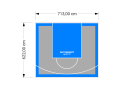 44M2/622X713CM SZARO-BŁĘKITNE BOISKO DO KOSZYKÓWKI SPEEDSPORT HEXA POWER PRO