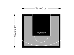 44M2/622X713CM SZARO-CZARNE BOISKO DO KOSZYKÓWKI SPEEDSPORT HEXA POWER PRO