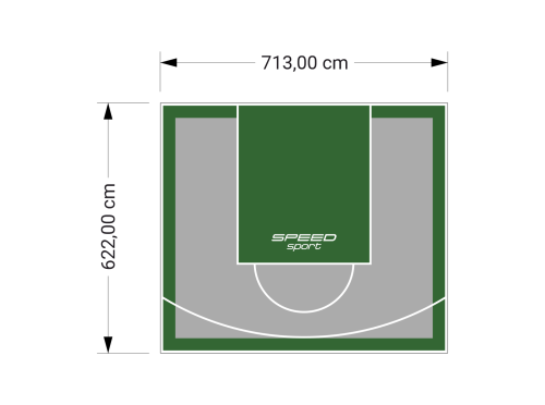 44M2/622X713CM SZARO-ZIELONE BOISKO DO KOSZYKÓWKI SPEEDSPORT HEXA POWER PRO