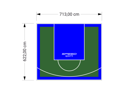 44M2/622X713CM ZIELONO-NIEBIESKIE BOISKO DO KOSZYKÓWKI SPEEDSPORT HEXA POWER PRO
