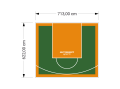 44M2/622X713CM ZIELONO-POMARAŃCZOWE BOISKO DO KOSZYKÓWKI SPEEDSPORT HEXA POWER PRO