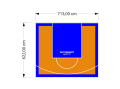 44M2/622X713CM POMARAŃCZOWO-NIEBIESKIE BOISKO DO KOSZYKÓWKI SPEEDSPORT HEXA POWER PRO