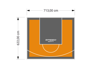 44M2/622X713CM POMARAŃCZOWO-GRAFITOWE BOISKO DO KOSZYKÓWKI SPEEDSPORT HEXA POWER PRO
