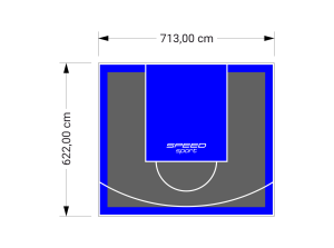 44M2/622X713CM GRAFITOWO-NIEBIESKIE BOISKO DO KOSZYKÓWKI SPEEDSPORT HEXA POWER PRO