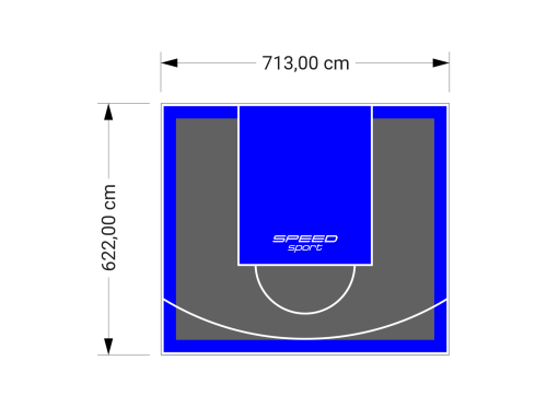 44M2/622X713CM GRAFITOWO-NIEBIESKIE BOISKO DO KOSZYKÓWKI SPEEDSPORT HEXA POWER PRO