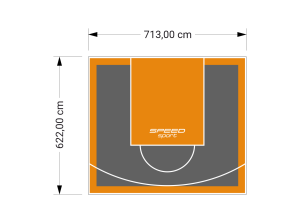 44M2/622X713CM GRAFITOWO-POMARAŃCZOWE BOISKO DO KOSZYKÓWKI SPEEDSPORT HEXA POWER PRO