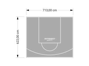 44M2/622X713CM SZARE BOISKO DO KOSZYKÓWKI SPEEDSPORT HEXA POWER PRO