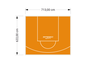 44M2/622X713CM POMARAŃCZOWE BOISKO DO KOSZYKÓWKI SPEEDSPORT HEXA POWER PRO