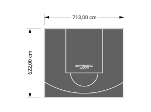 44M2/622X713CM GRAFITOWE BOISKO DO KOSZYKÓWKI SPEEDSPORT HEXA POWER PRO
