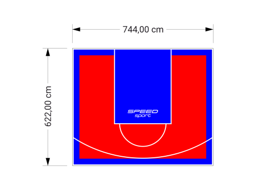 46M2/622X744CM CZERWONO-NIEBIESKIE BOISKO DO KOSZYKÓWKI SPEEDSPORT HEXA POWER PRO