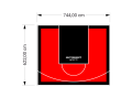46M2/622X744CM CZERWONO-CZARNE BOISKO DO KOSZYKÓWKI SPEEDSPORT HEXA POWER PRO