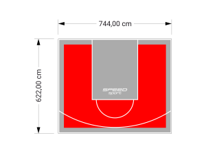 46M2/622X744CM CZERWONO-SZARE BOISKO DO KOSZYKÓWKI SPEEDSPORT HEXA POWER PRO