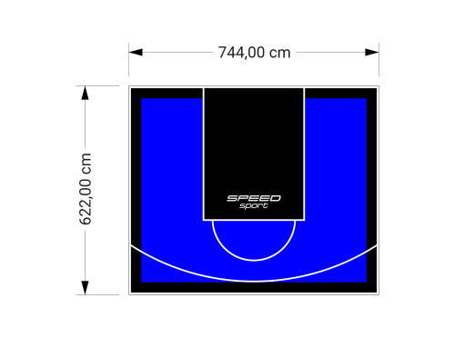 46M2/622X744CM NIEBIESKO-CZARNE BOISKO DO KOSZYKÓWKI SPEEDSPORT HEXA POWER PRO