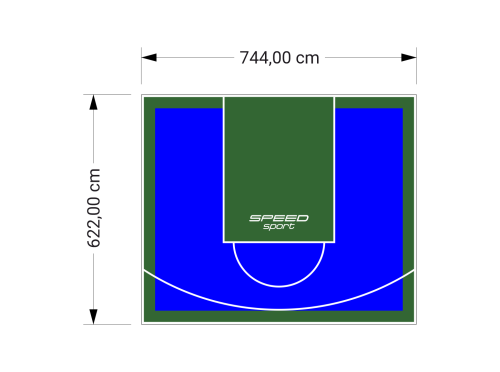 46M2/622X744CM NIEBIESKO-ZIELONE BOISKO DO KOSZYKÓWKI SPEEDSPORT HEXA POWER PRO