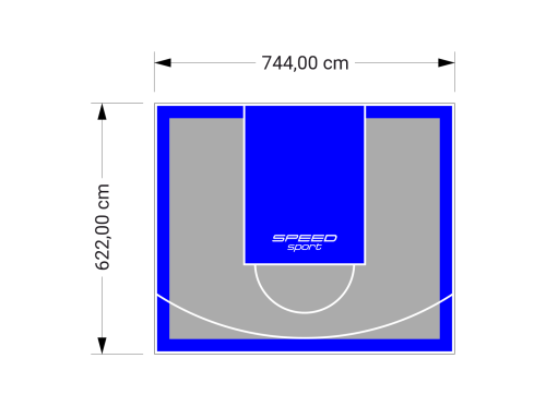 46M2/622X744CM SZARO-NIEBIESKIE BOISKO DO KOSZYKÓWKI SPEEDSPORT HEXA POWER PRO