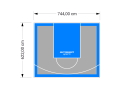 46M2/622X744CM SZARO-BŁĘKITNE BOISKO DO KOSZYKÓWKI SPEEDSPORT HEXA POWER PRO