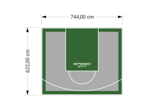 46M2/622X744CM SZARO-ZIELONE BOISKO DO KOSZYKÓWKI SPEEDSPORT HEXA POWER PRO