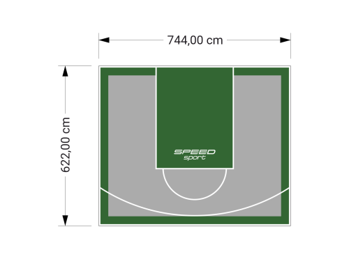 46M2/622X744CM SZARO-ZIELONE BOISKO DO KOSZYKÓWKI SPEEDSPORT HEXA POWER PRO