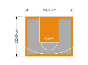 46M2/622X744CM SZARO-POMARAŃCZOWE BOISKO DO KOSZYKÓWKI SPEEDSPORT HEXA POWER PRO